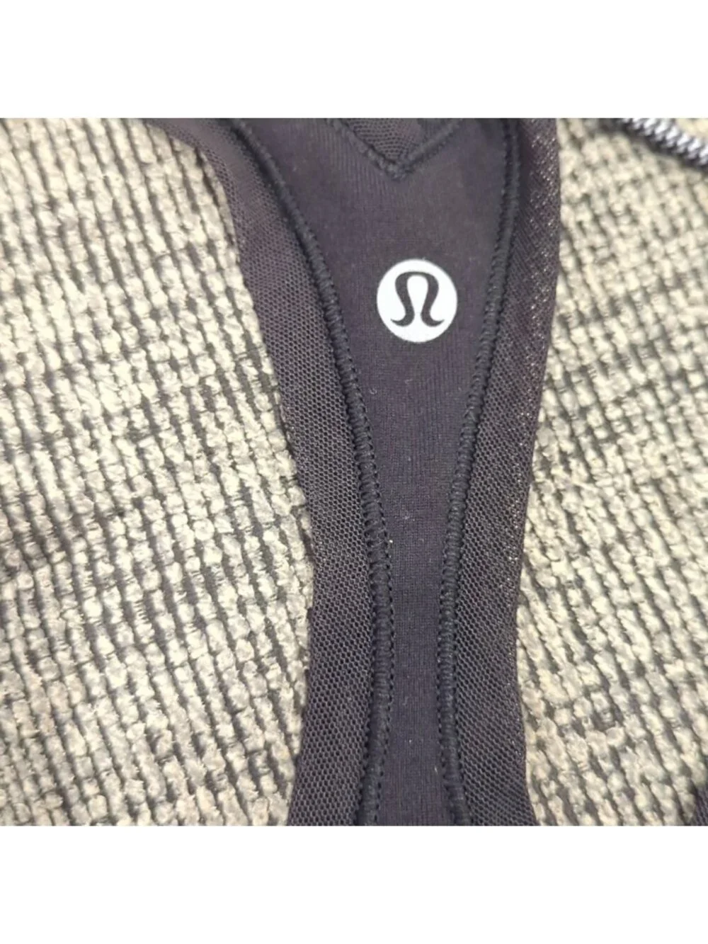 Lululemon Cool Racerback *Shine On Black mesh